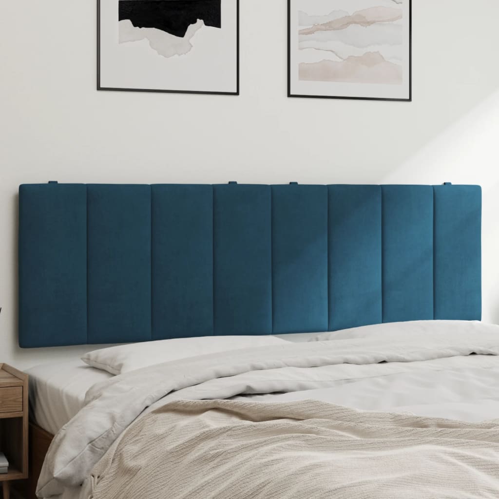 vidaXL Cabecero de cama acolchado terciopelo azul 160 cm