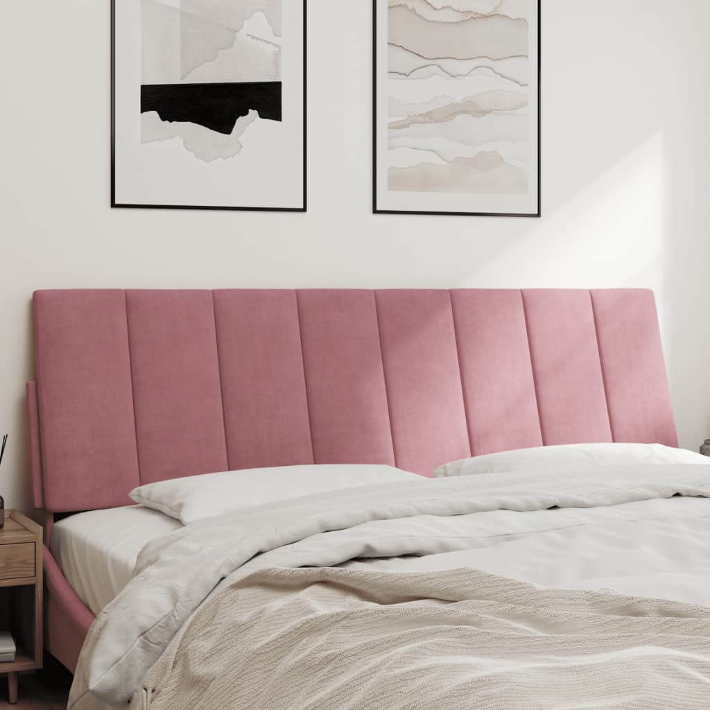 vidaXL Cabecero de cama acolchado terciopelo rosa 160 cm