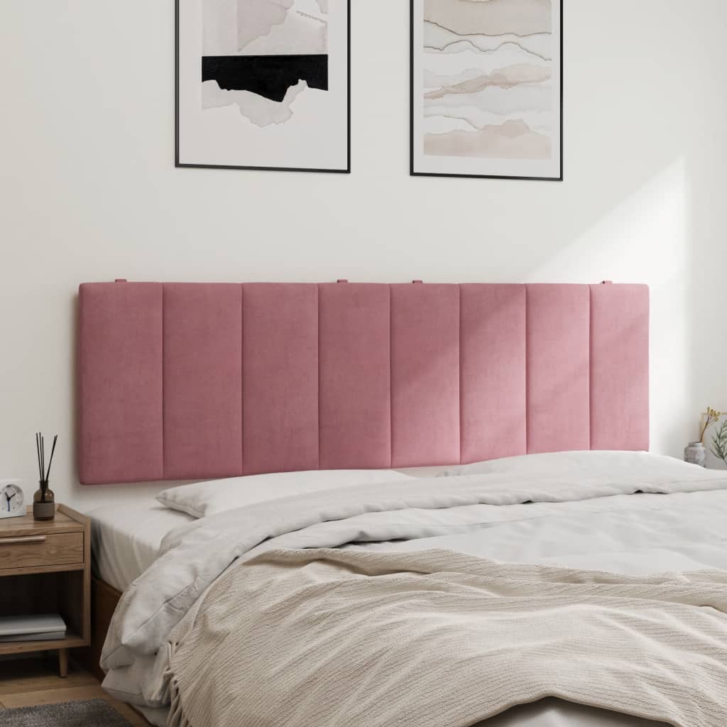 vidaXL Cabecero de cama acolchado terciopelo rosa 160 cm