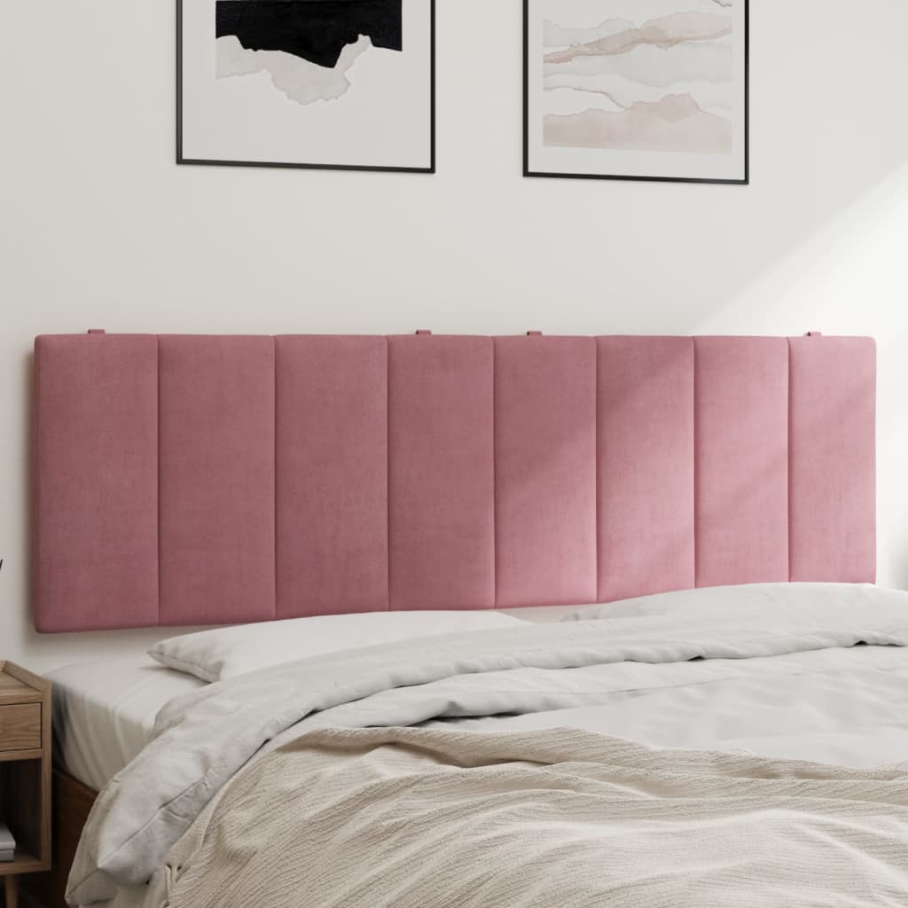 vidaXL Cabecero de cama acolchado terciopelo rosa 160 cm