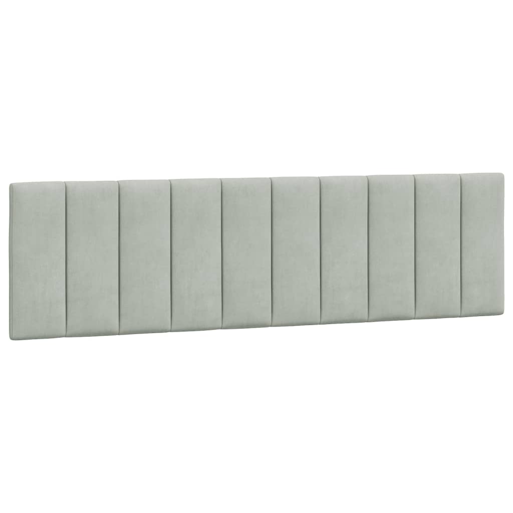 vidaXL Cabecero de cama acolchado terciopelo gris claro 180 cm