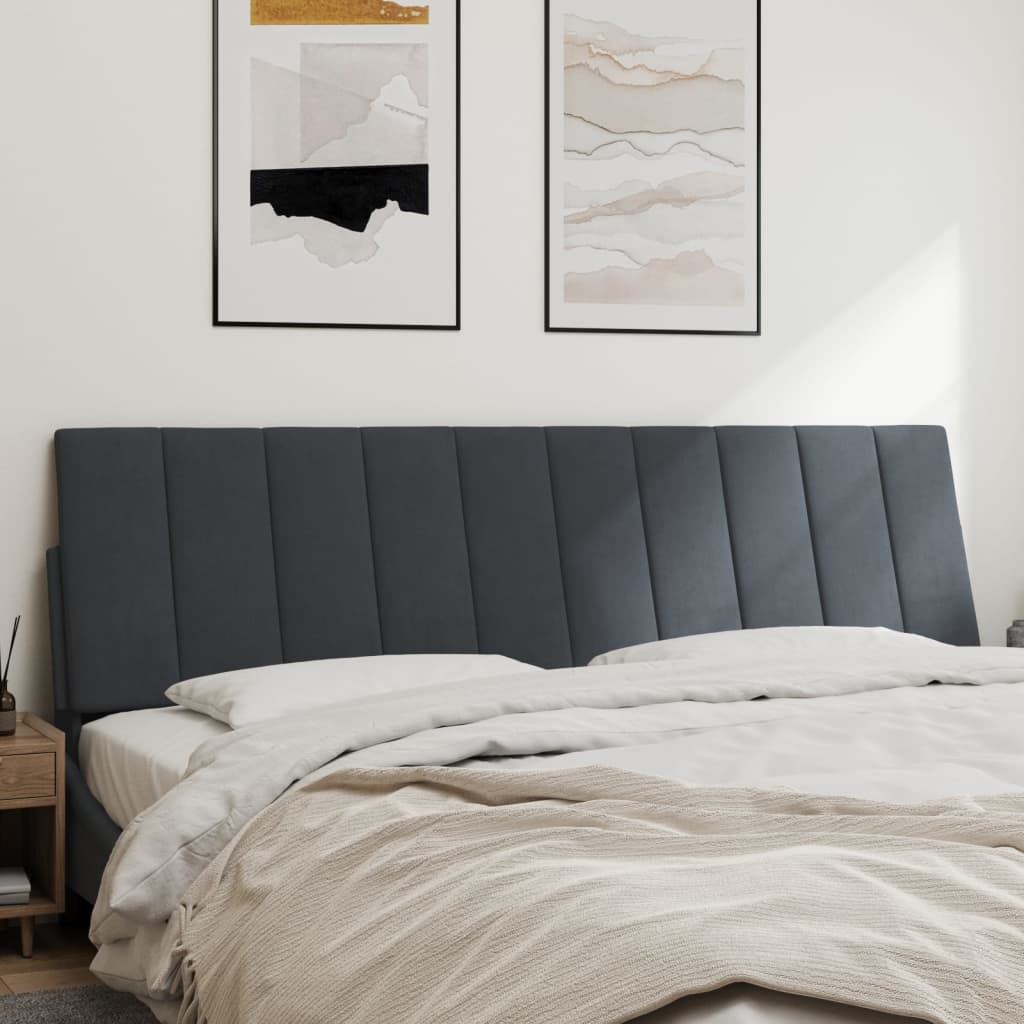 vidaXL Cabecero de cama acolchado terciopelo gris oscuro 180 cm