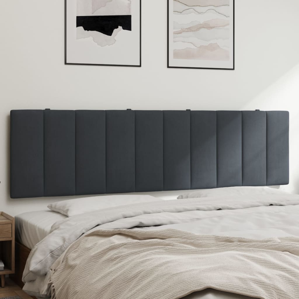 vidaXL Cabecero de cama acolchado terciopelo gris oscuro 180 cm