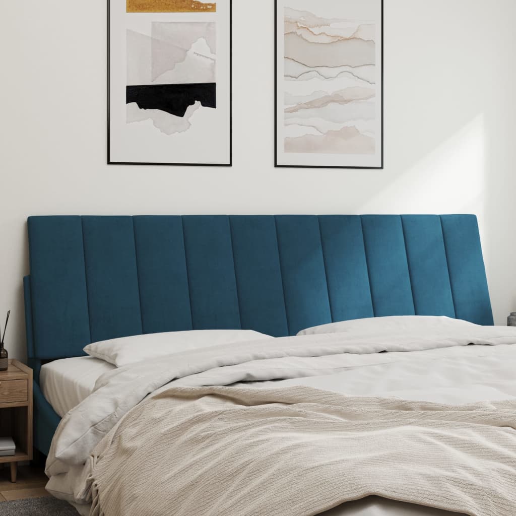 vidaXL Cabecero de cama acolchado terciopelo azul 180 cm