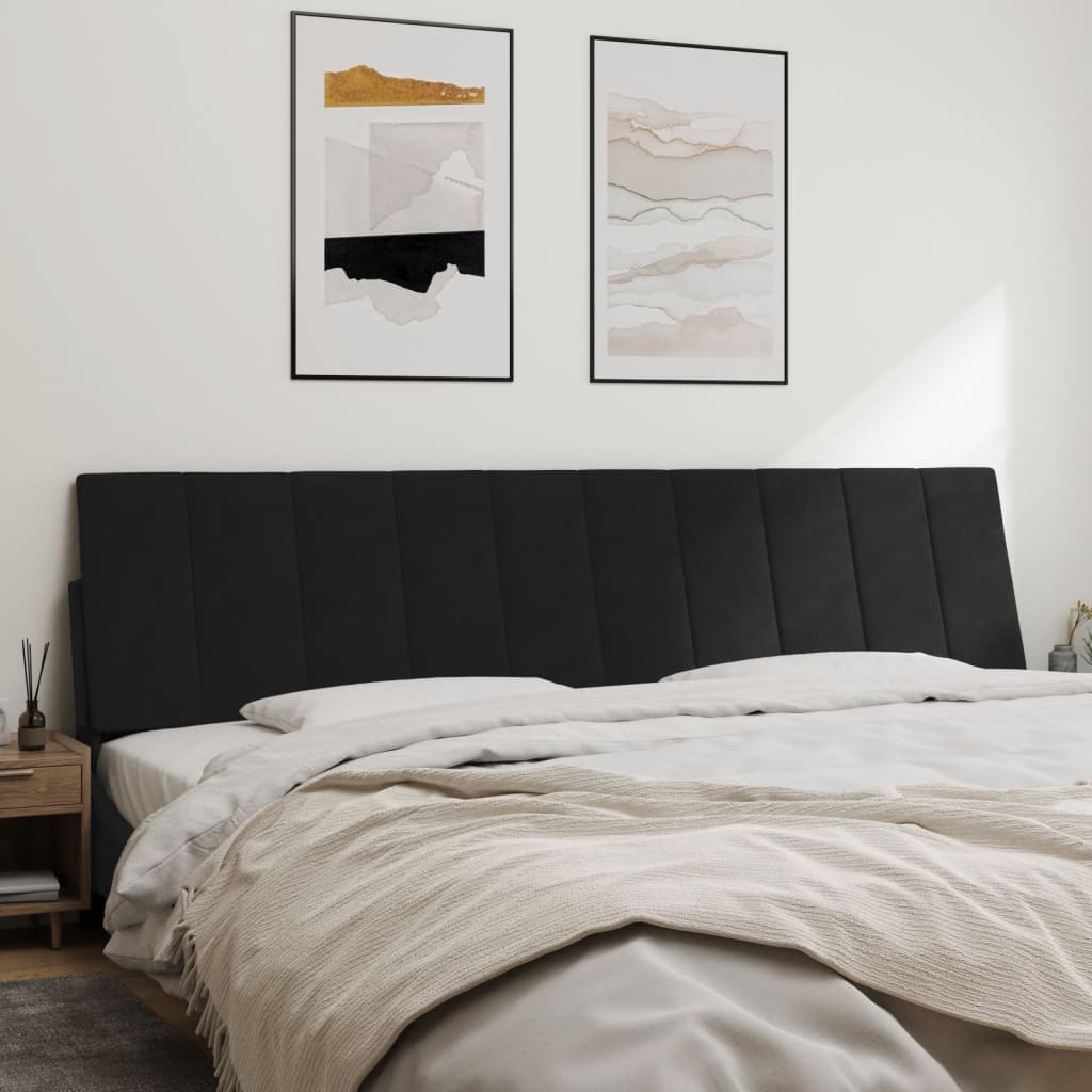 vidaXL Cabecero de cama acolchado terciopelo negro 200 cm