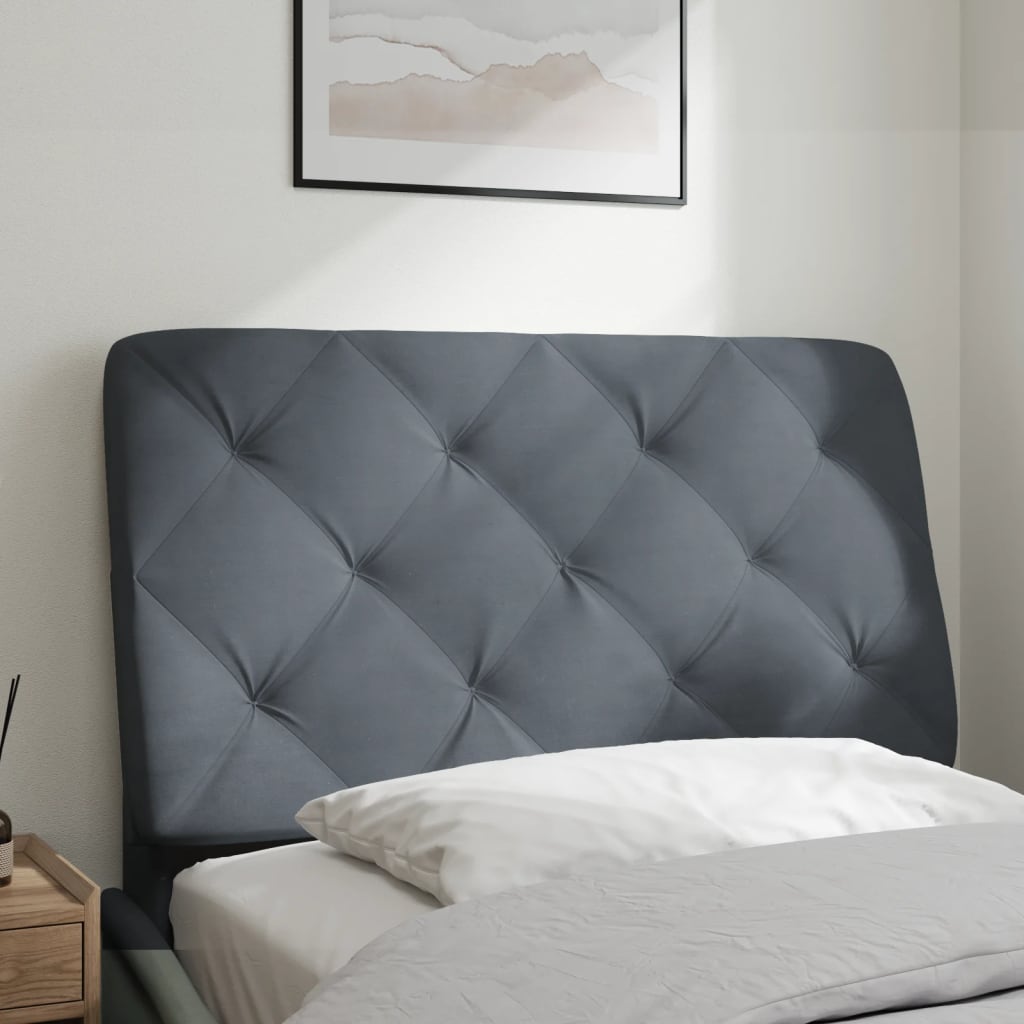 vidaXL Cabecero de cama acolchado terciopelo gris oscuro 80 cm