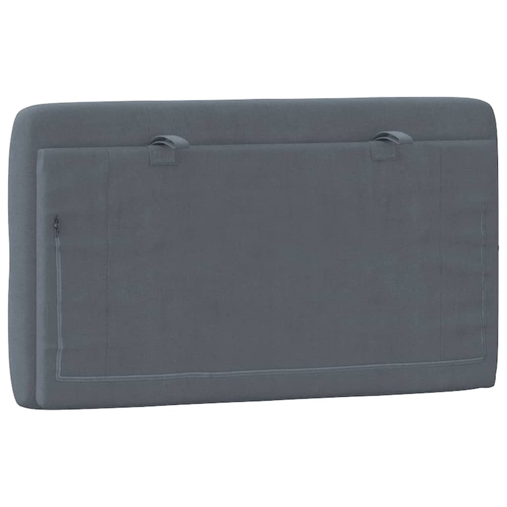 vidaXL Cabecero de cama acolchado terciopelo gris oscuro 80 cm