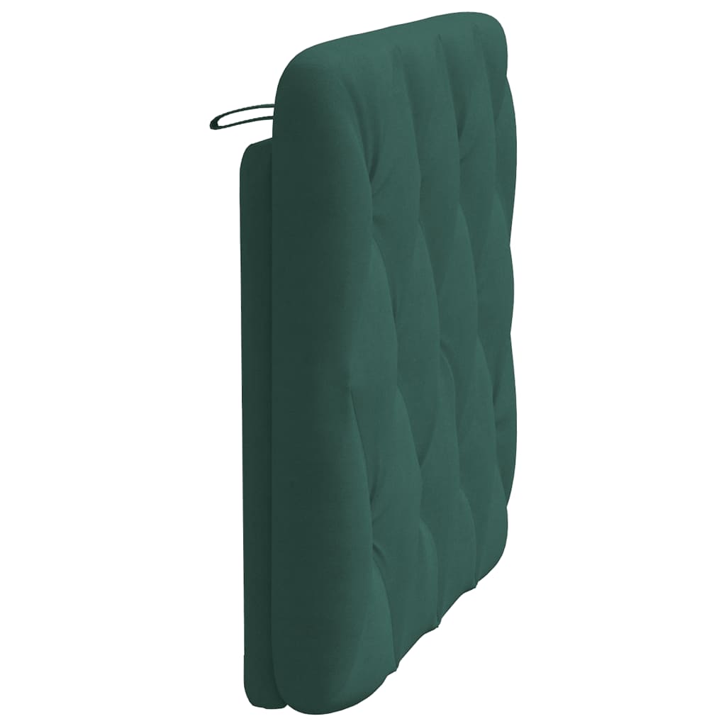 vidaXL Cabecero de cama acolchado terciopelo verde oscuro 80 cm