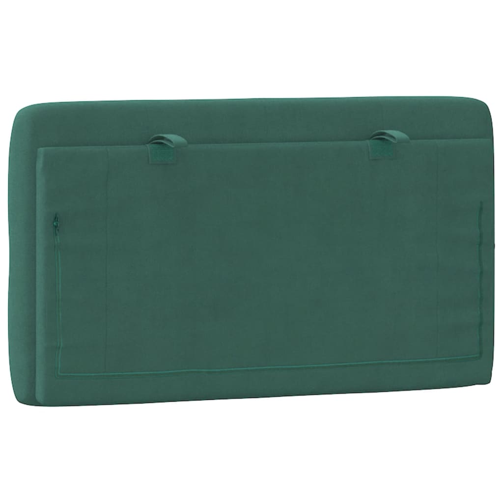 vidaXL Cabecero de cama acolchado terciopelo verde oscuro 80 cm