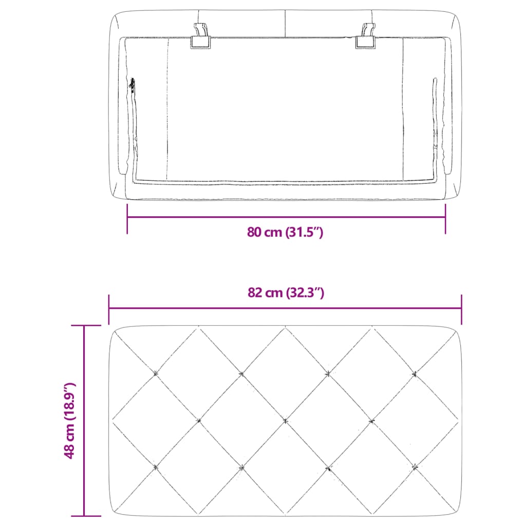 vidaXL Cabecero de cama acolchado terciopelo verde oscuro 80 cm