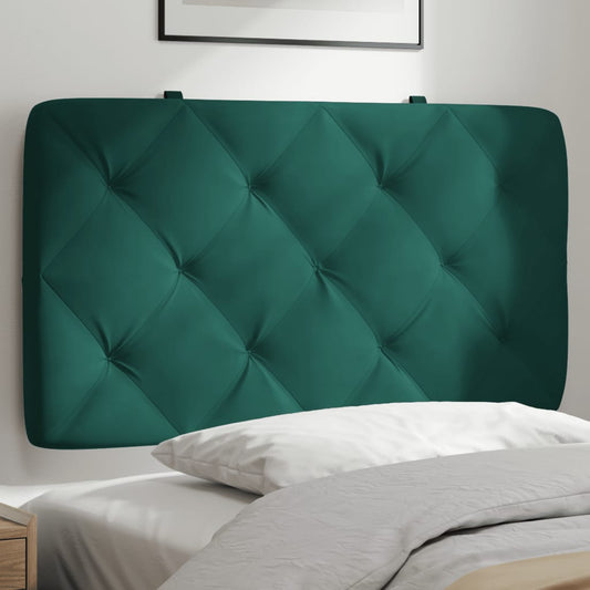 vidaXL Cabecero de cama acolchado terciopelo verde oscuro 80 cm