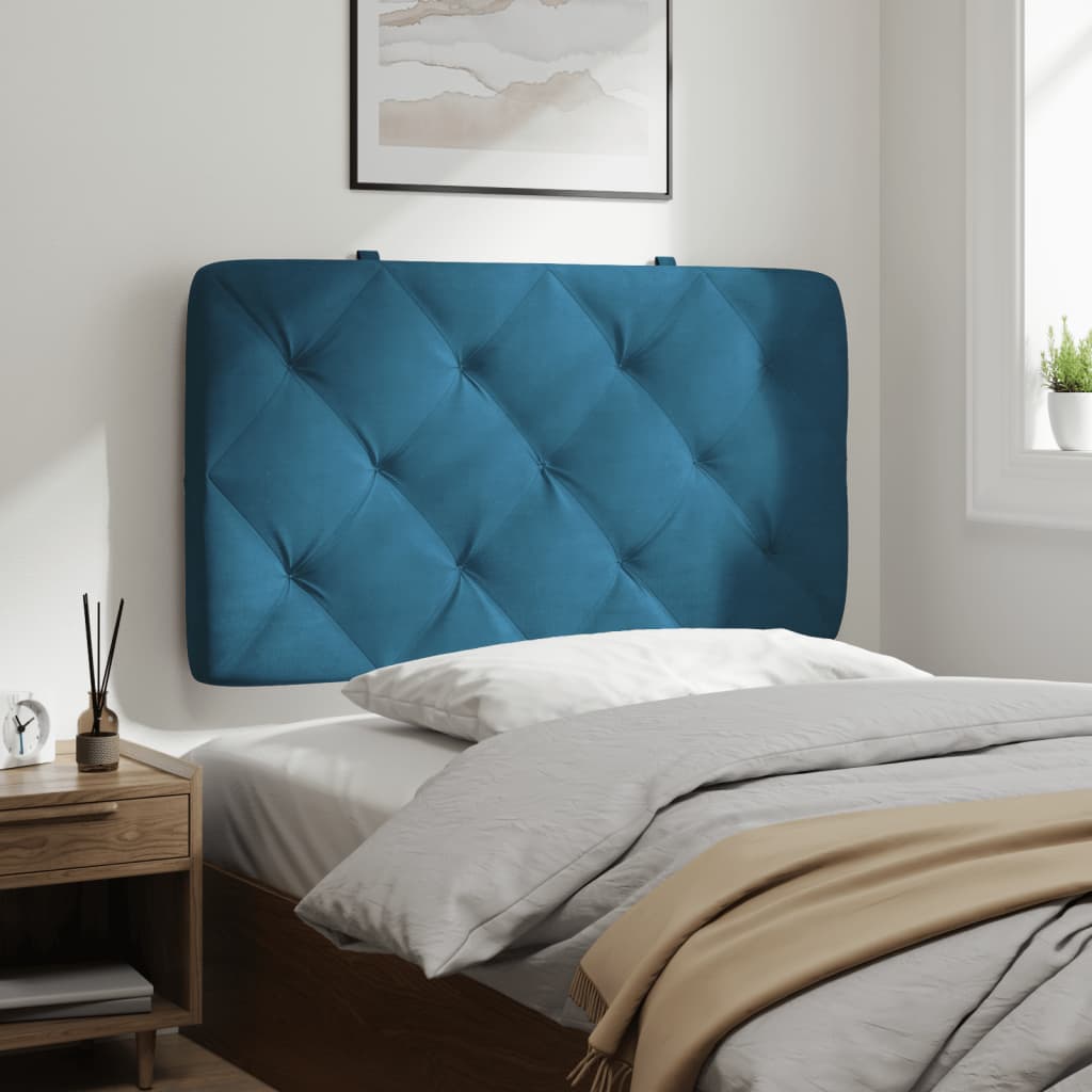 vidaXL Cabecero de cama acolchado terciopelo azul 80 cm