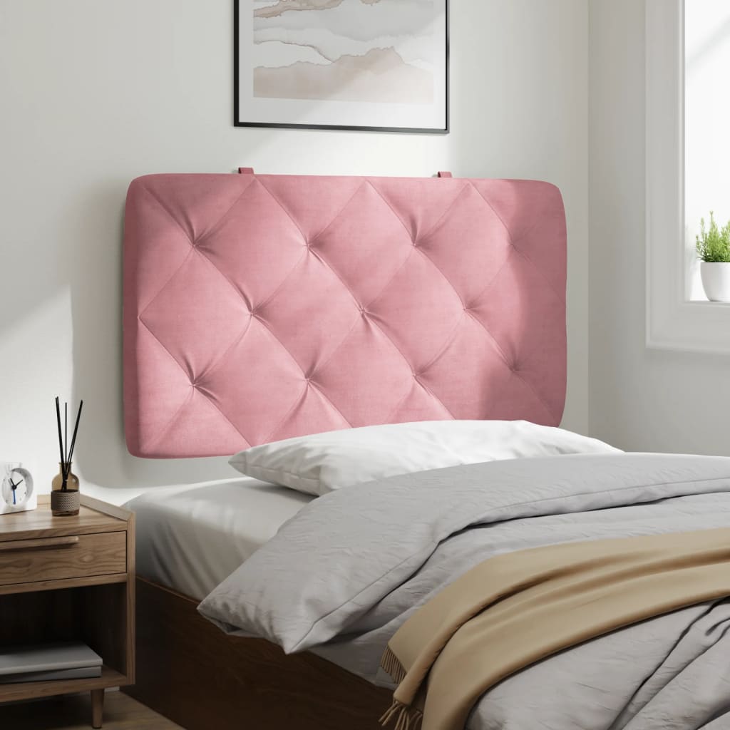 vidaXL Cabecero de cama acolchado terciopelo rosa 80 cm