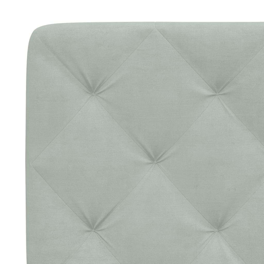 vidaXL Cabecero de cama acolchado terciopelo gris claro 90 cm