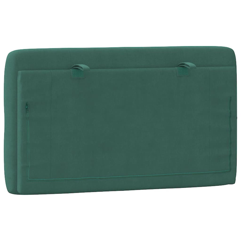 vidaXL Cabecero de cama acolchado terciopelo verde oscuro 90 cm