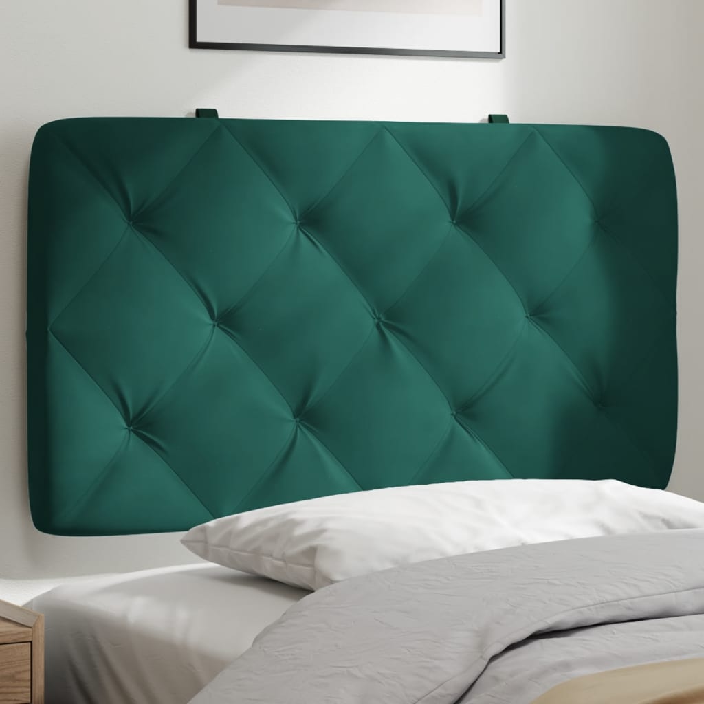 vidaXL Cabecero de cama acolchado terciopelo verde oscuro 90 cm