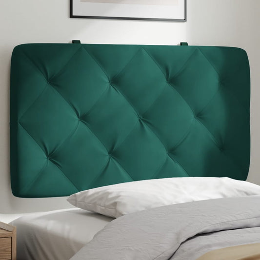 vidaXL Cabecero de cama acolchado terciopelo verde oscuro 90 cm