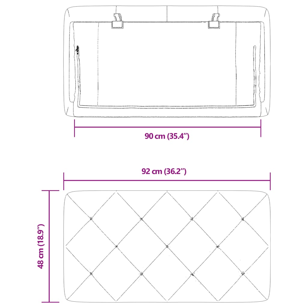 vidaXL Cabecero de cama acolchado terciopelo rosa 90 cm