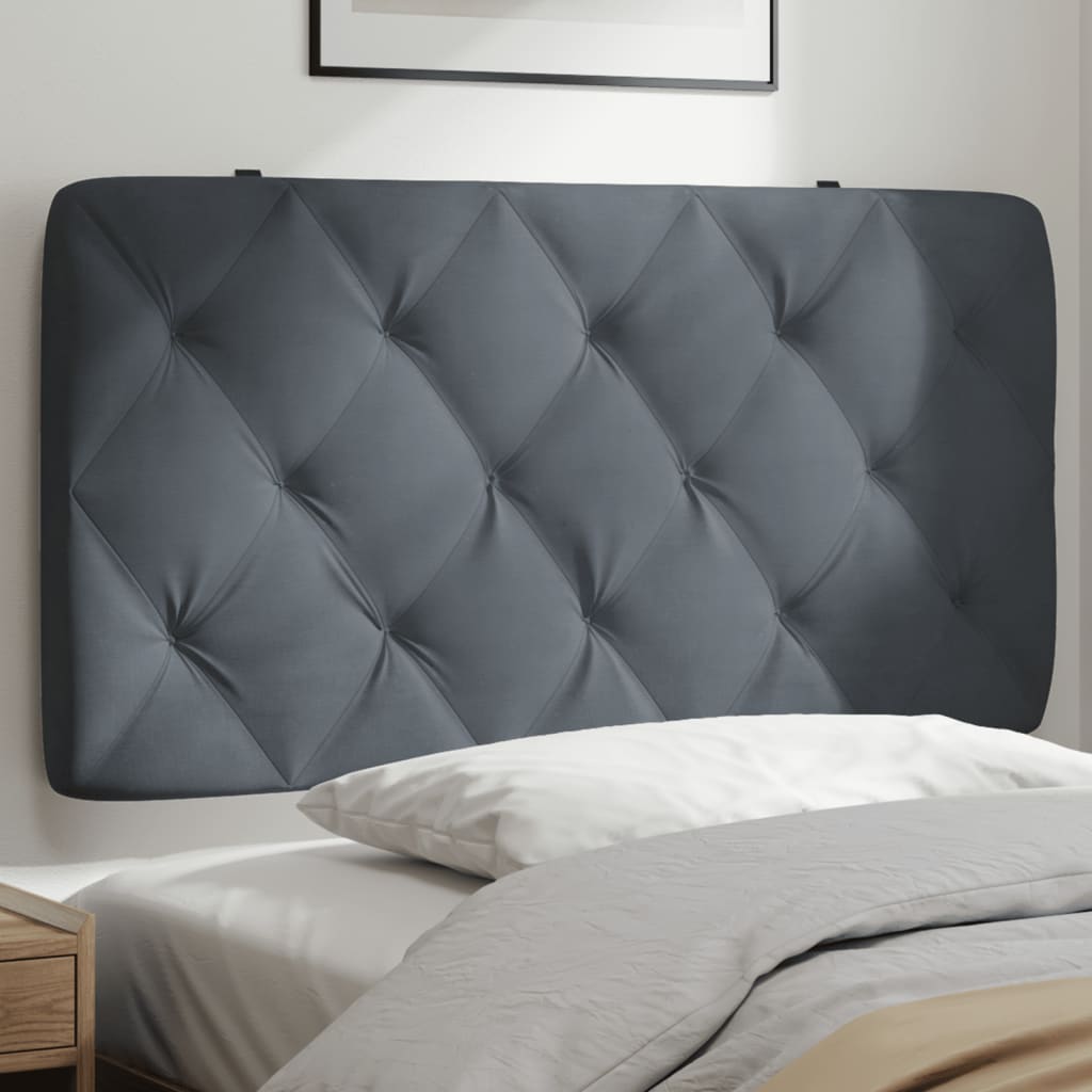 vidaXL Cabecero de cama acolchado terciopelo gris oscuro 100 cm