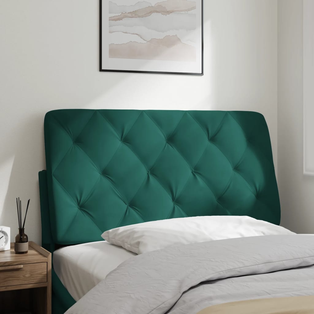 vidaXL Cabecero de cama acolchado terciopelo verde oscuro 100 cm