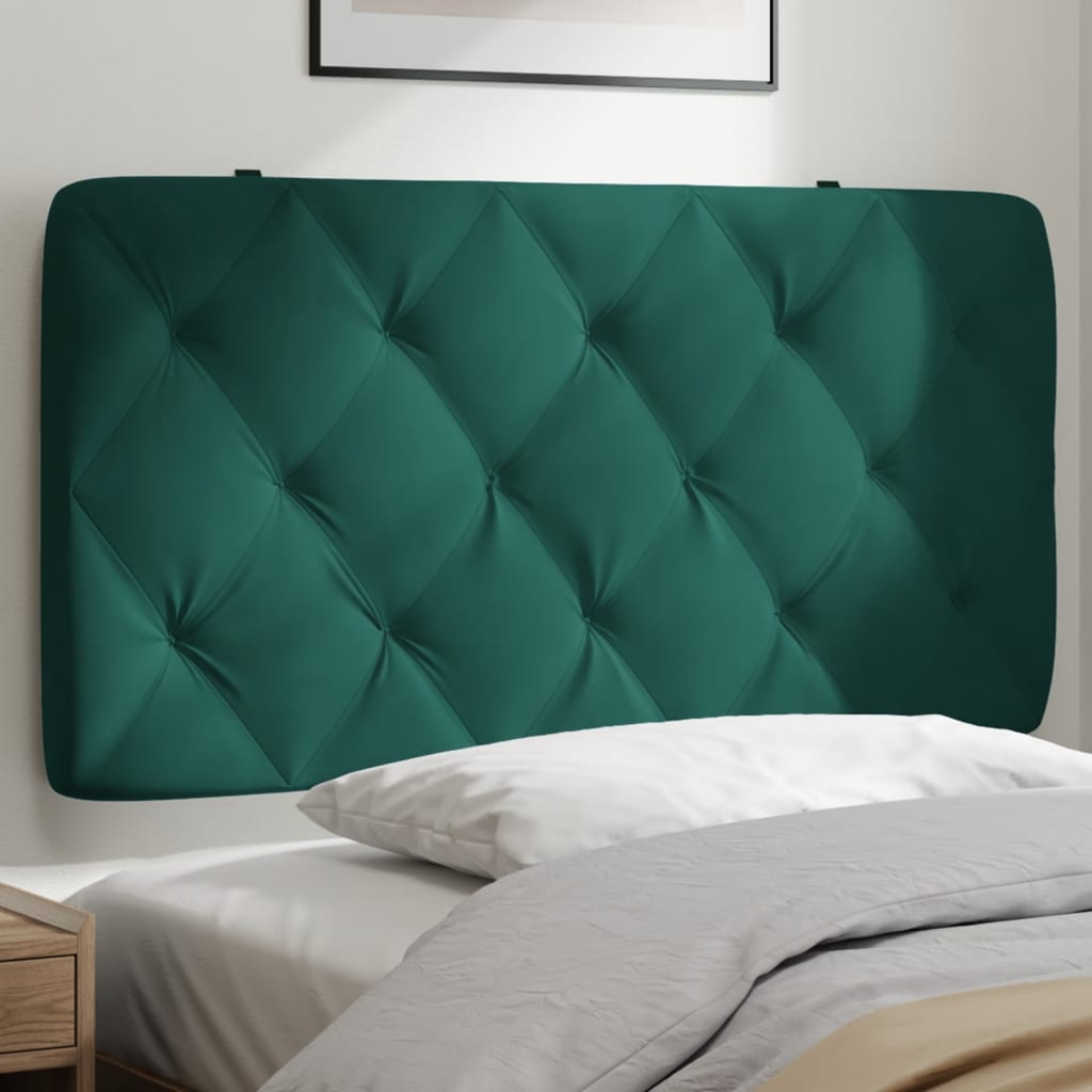 vidaXL Cabecero de cama acolchado terciopelo verde oscuro 100 cm