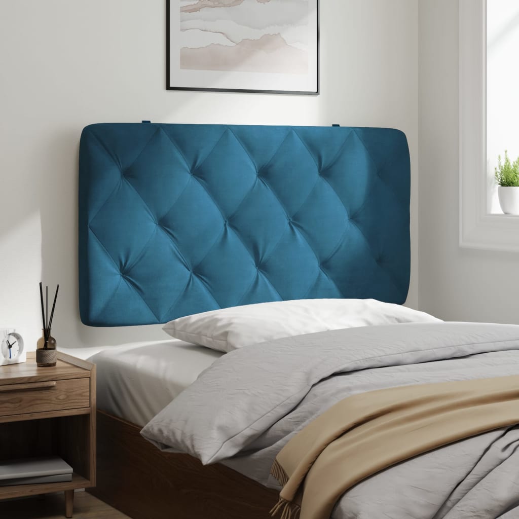 vidaXL Cabecero de cama acolchado terciopelo azul 100 cm