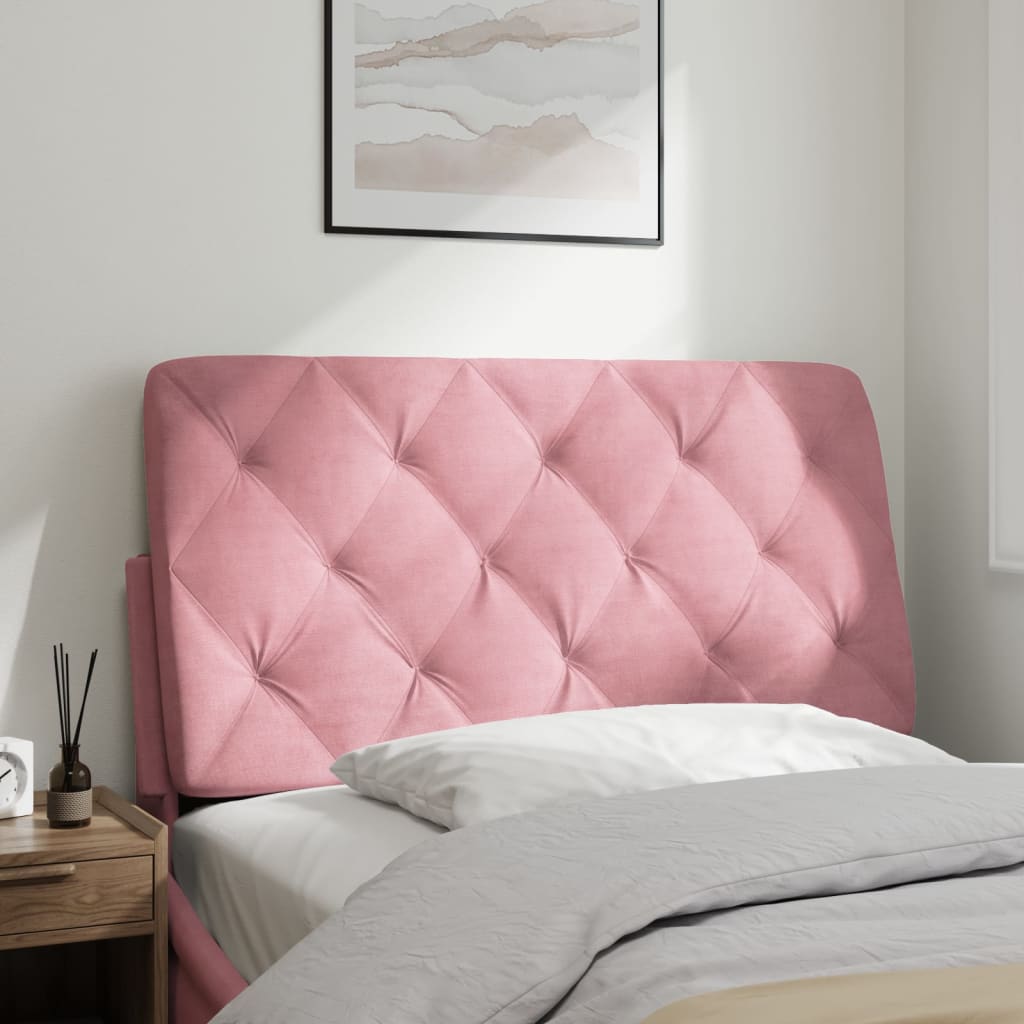 vidaXL Cabecero de cama acolchado terciopelo rosa 100 cm