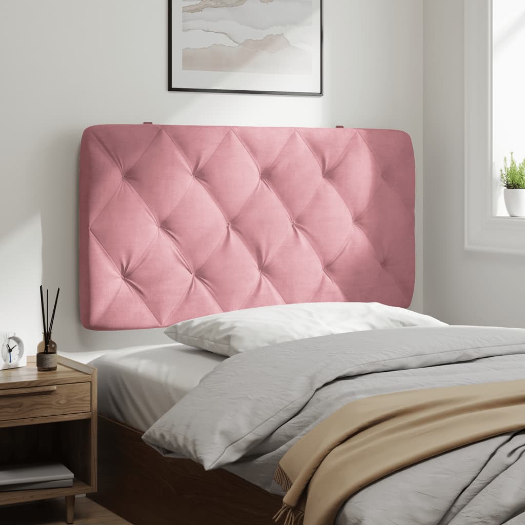 vidaXL Cabecero de cama acolchado terciopelo rosa 100 cm