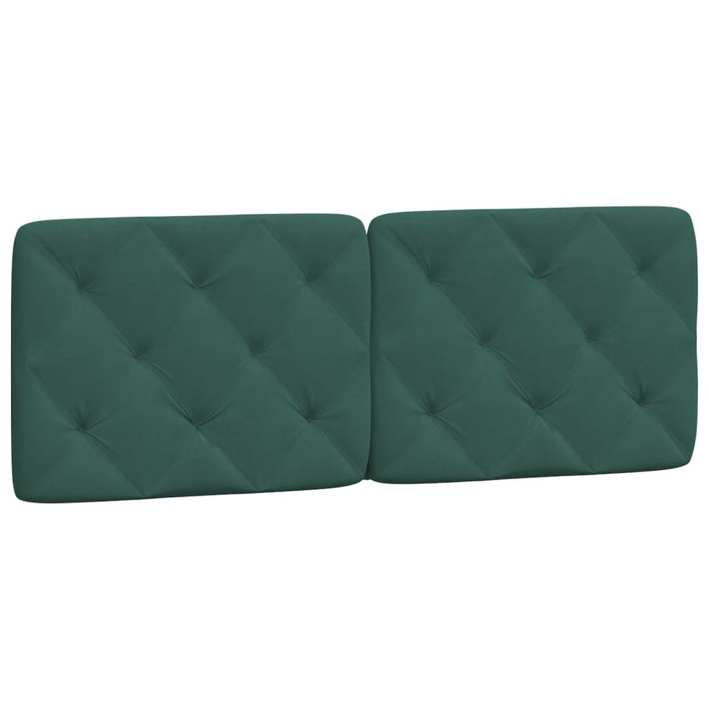 vidaXL Cabecero de cama acolchado terciopelo verde oscuro 120 cm