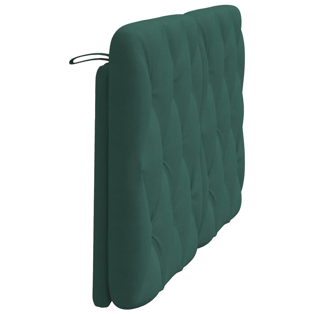 vidaXL Cabecero de cama acolchado terciopelo verde oscuro 120 cm