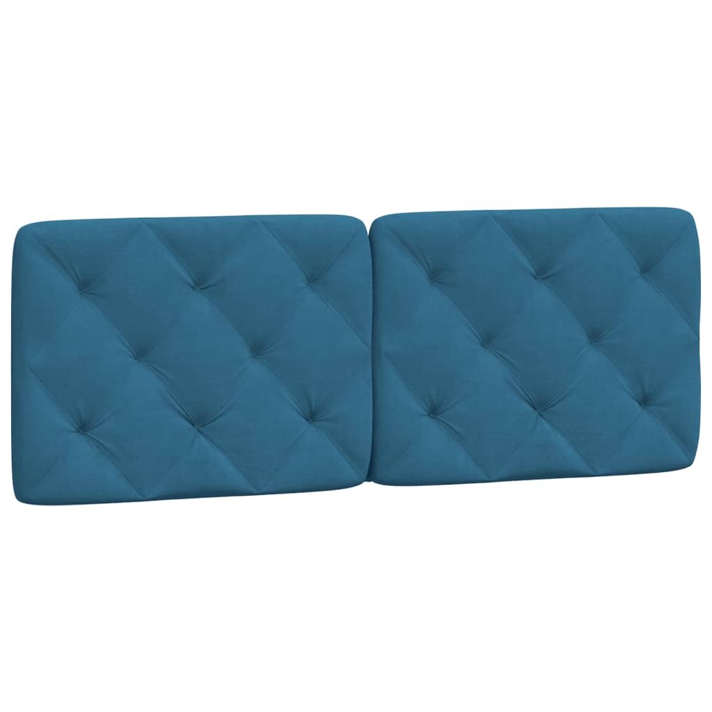 vidaXL Cabecero de cama acolchado terciopelo azul 120 cm