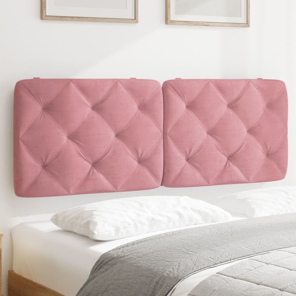 vidaXL Cabecero de cama acolchado terciopelo rosa 120 cm