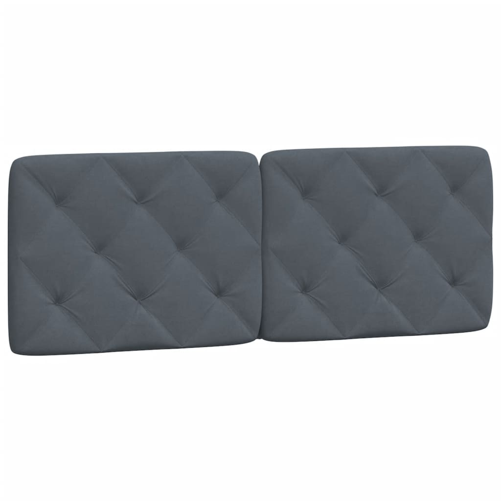 vidaXL Cabecero de cama acolchado terciopelo gris oscuro 140 cm