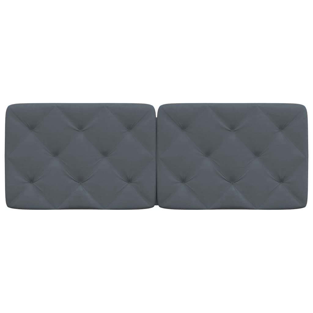 vidaXL Cabecero de cama acolchado terciopelo gris oscuro 140 cm