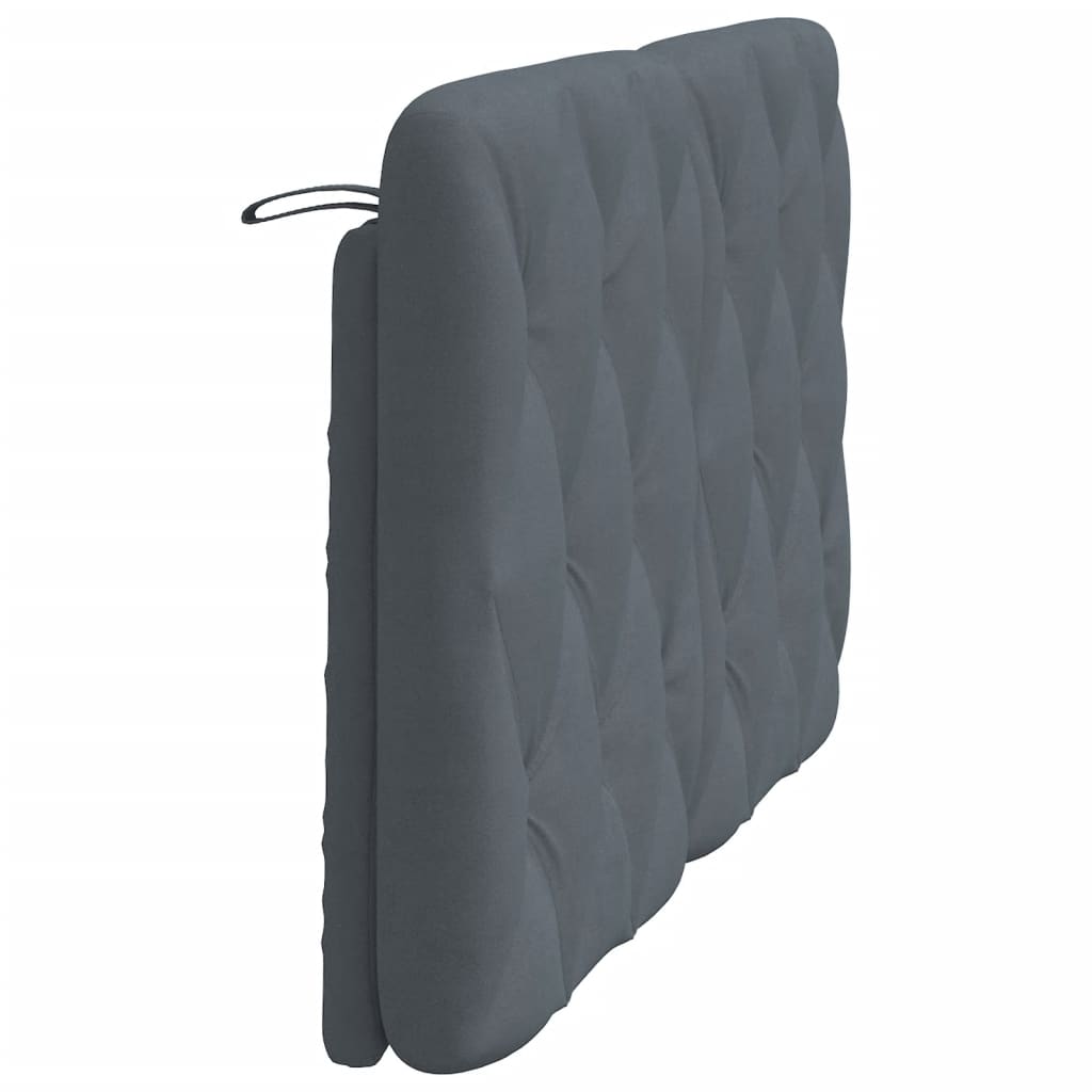 vidaXL Cabecero de cama acolchado terciopelo gris oscuro 140 cm