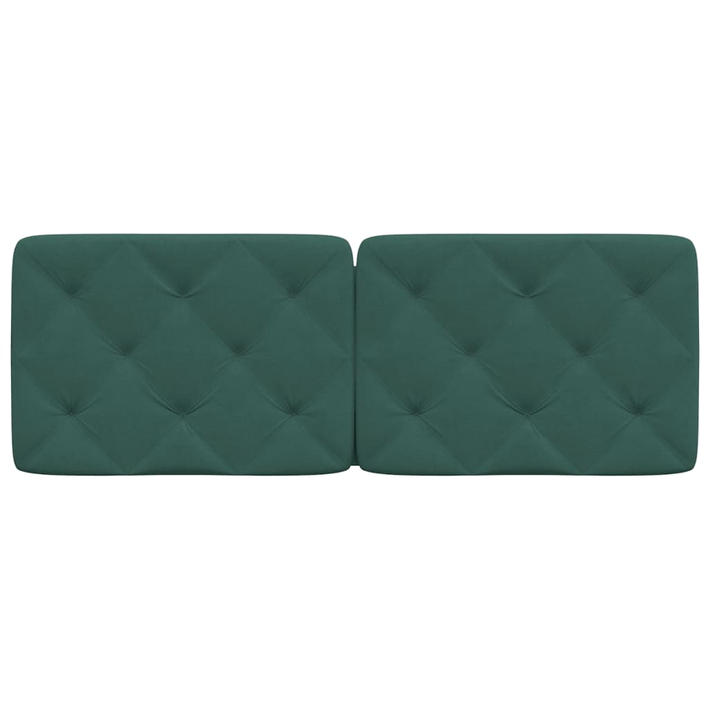 vidaXL Cabecero de cama acolchado terciopelo verde oscuro 140 cm