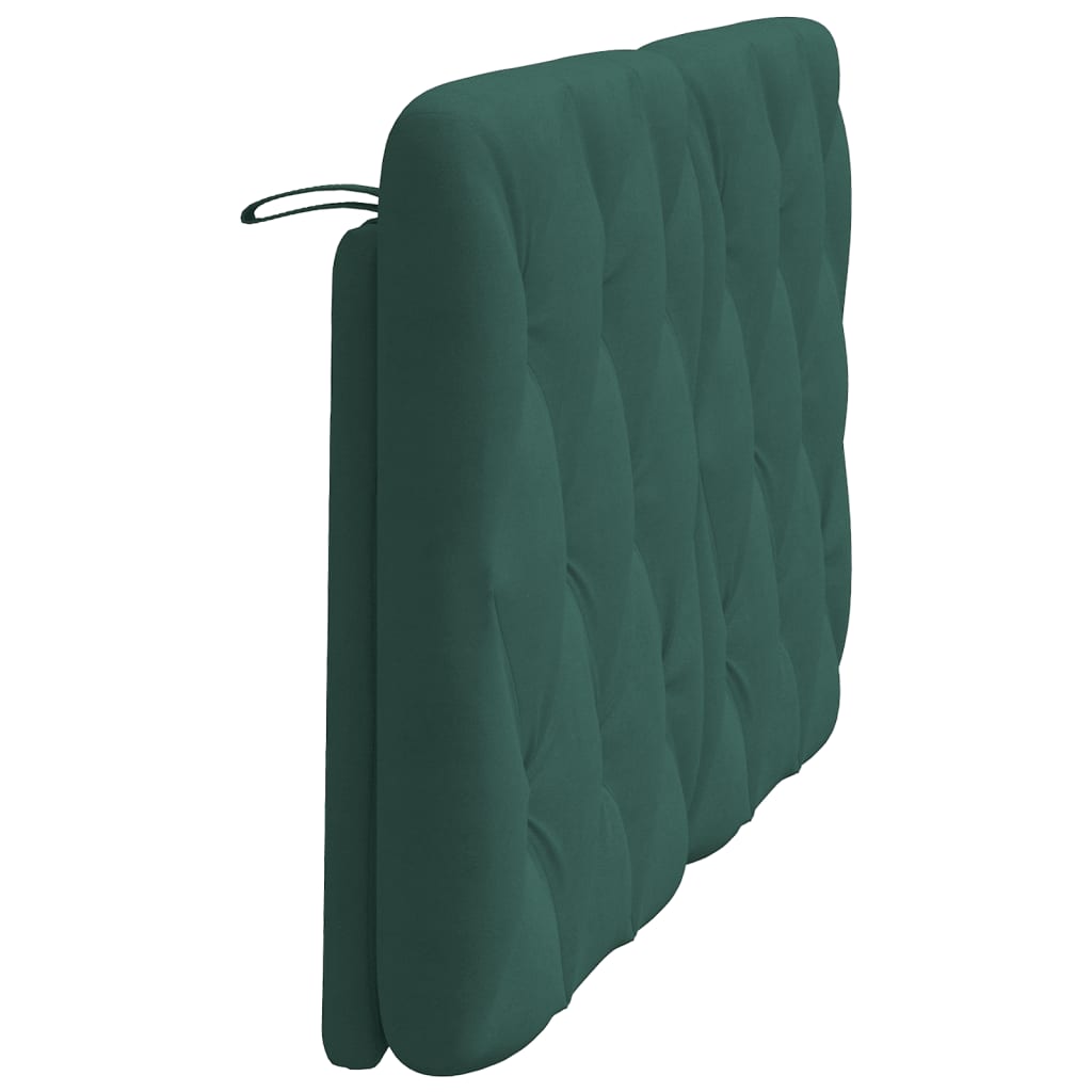 vidaXL Cabecero de cama acolchado terciopelo verde oscuro 140 cm