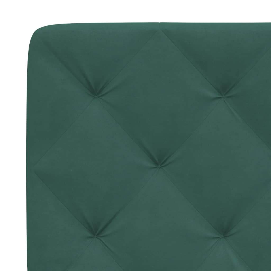 vidaXL Cabecero de cama acolchado terciopelo verde oscuro 140 cm