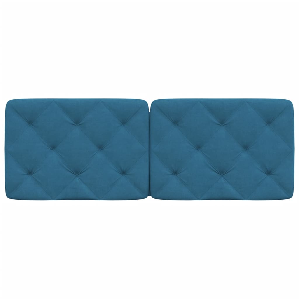 vidaXL Cabecero de cama acolchado terciopelo azul 140 cm