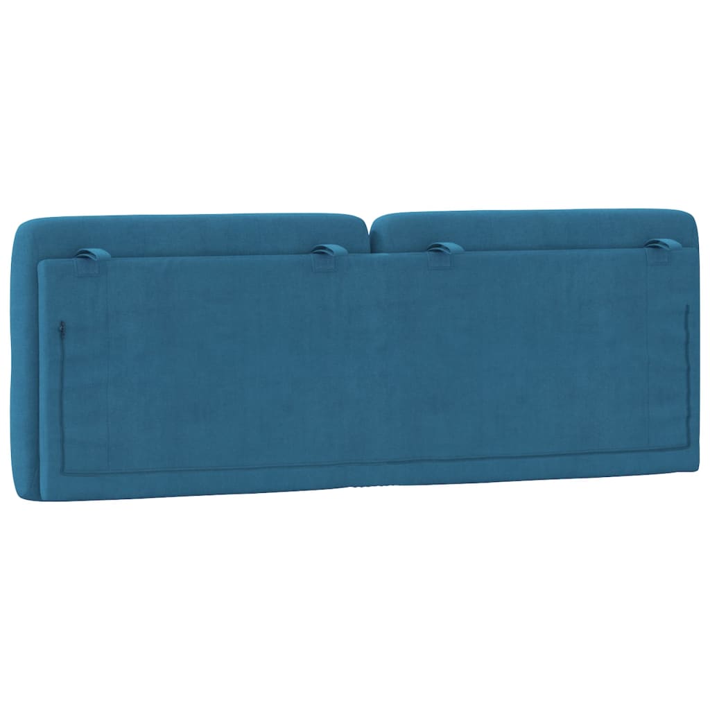 vidaXL Cabecero de cama acolchado terciopelo azul 140 cm