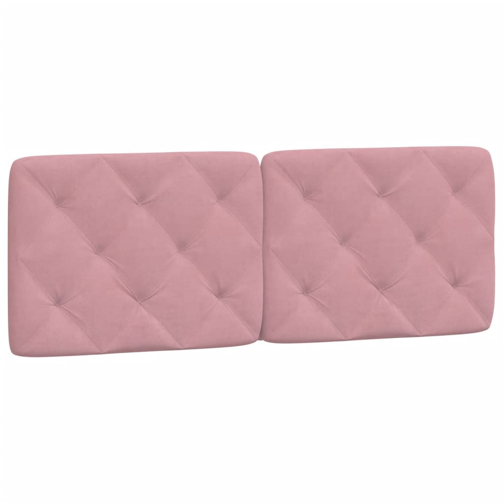 vidaXL Cabecero de cama acolchado terciopelo rosa 140 cm