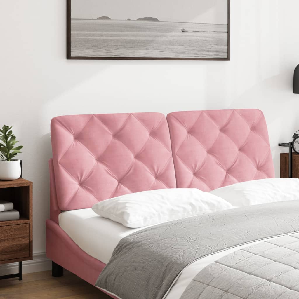 vidaXL Cabecero de cama acolchado terciopelo rosa 140 cm