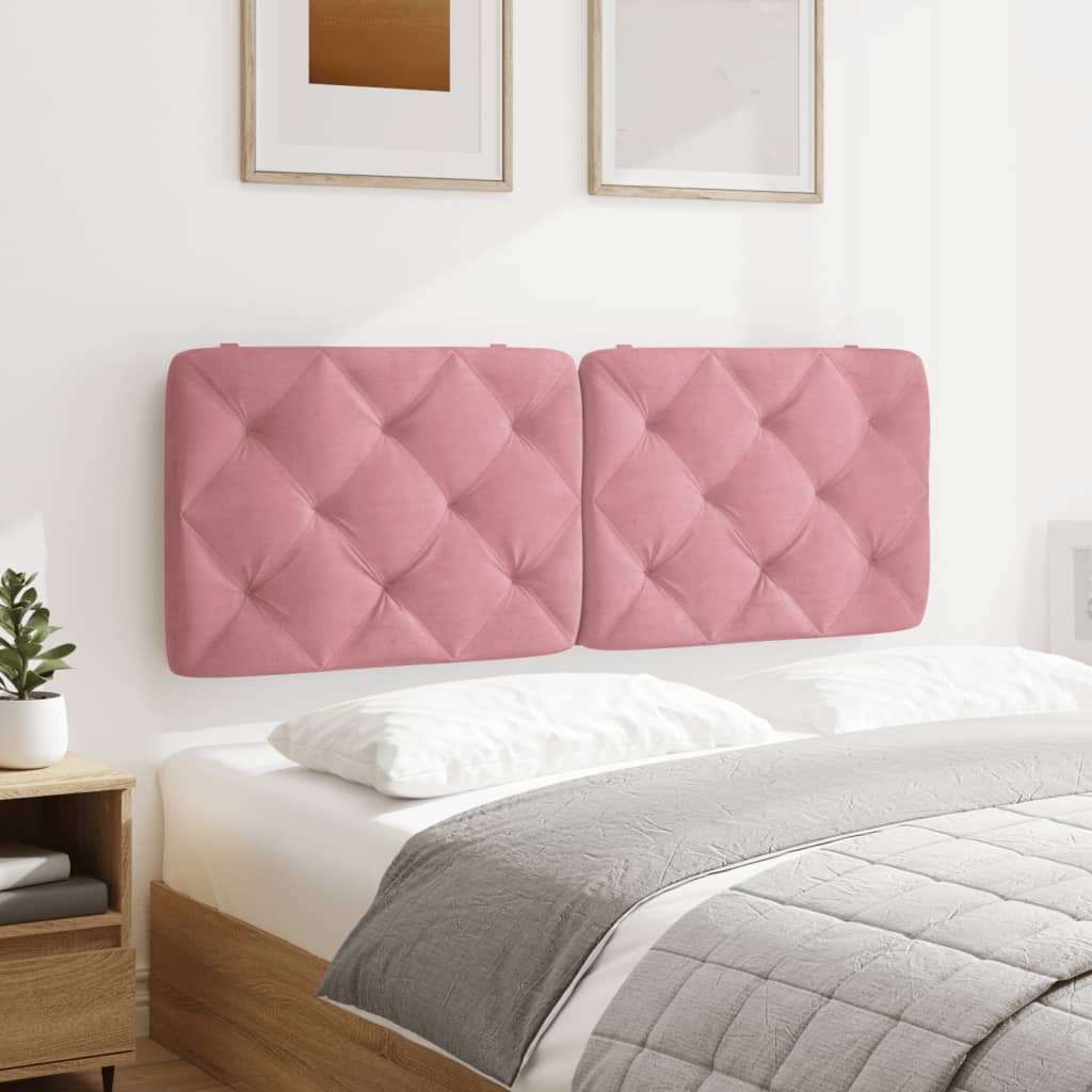 vidaXL Cabecero de cama acolchado terciopelo rosa 140 cm