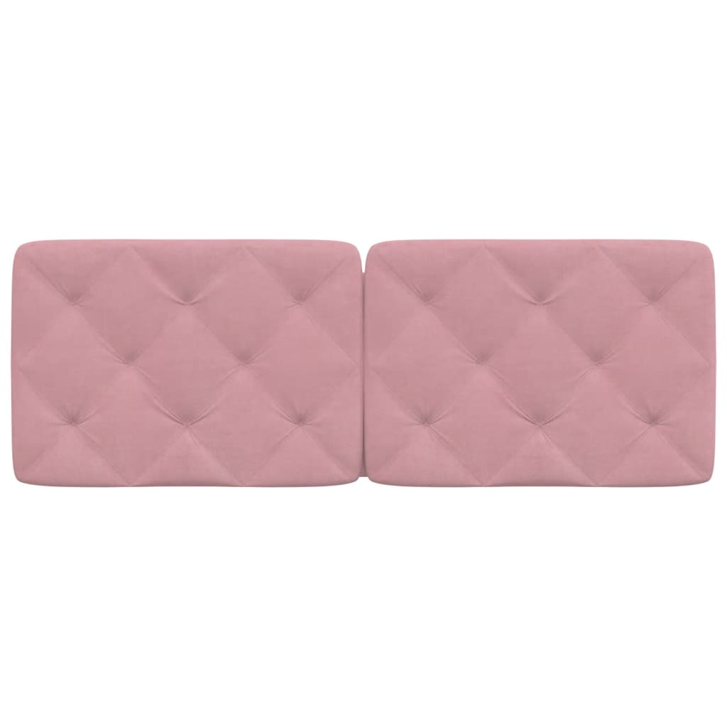 vidaXL Cabecero de cama acolchado terciopelo rosa 140 cm