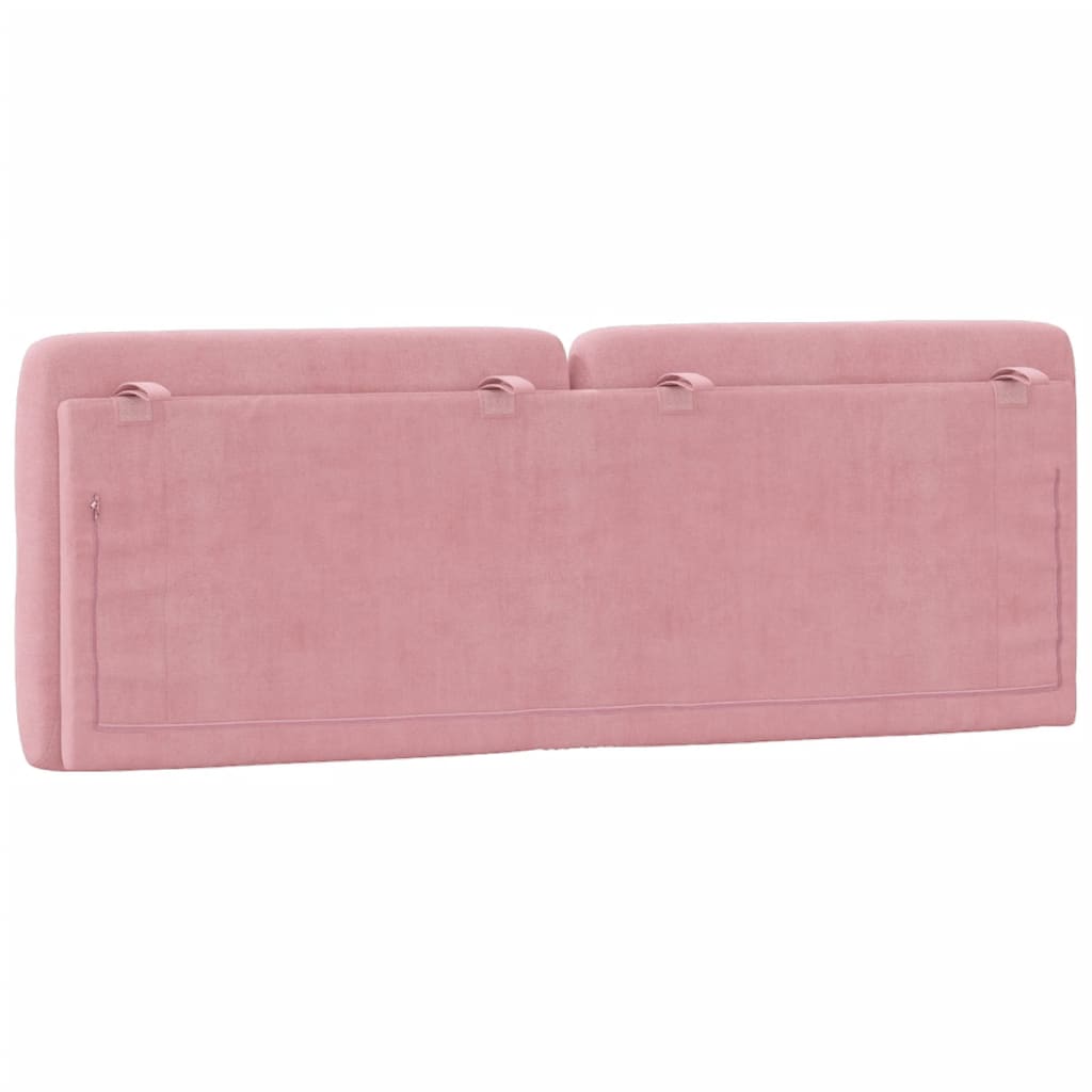 vidaXL Cabecero de cama acolchado terciopelo rosa 140 cm