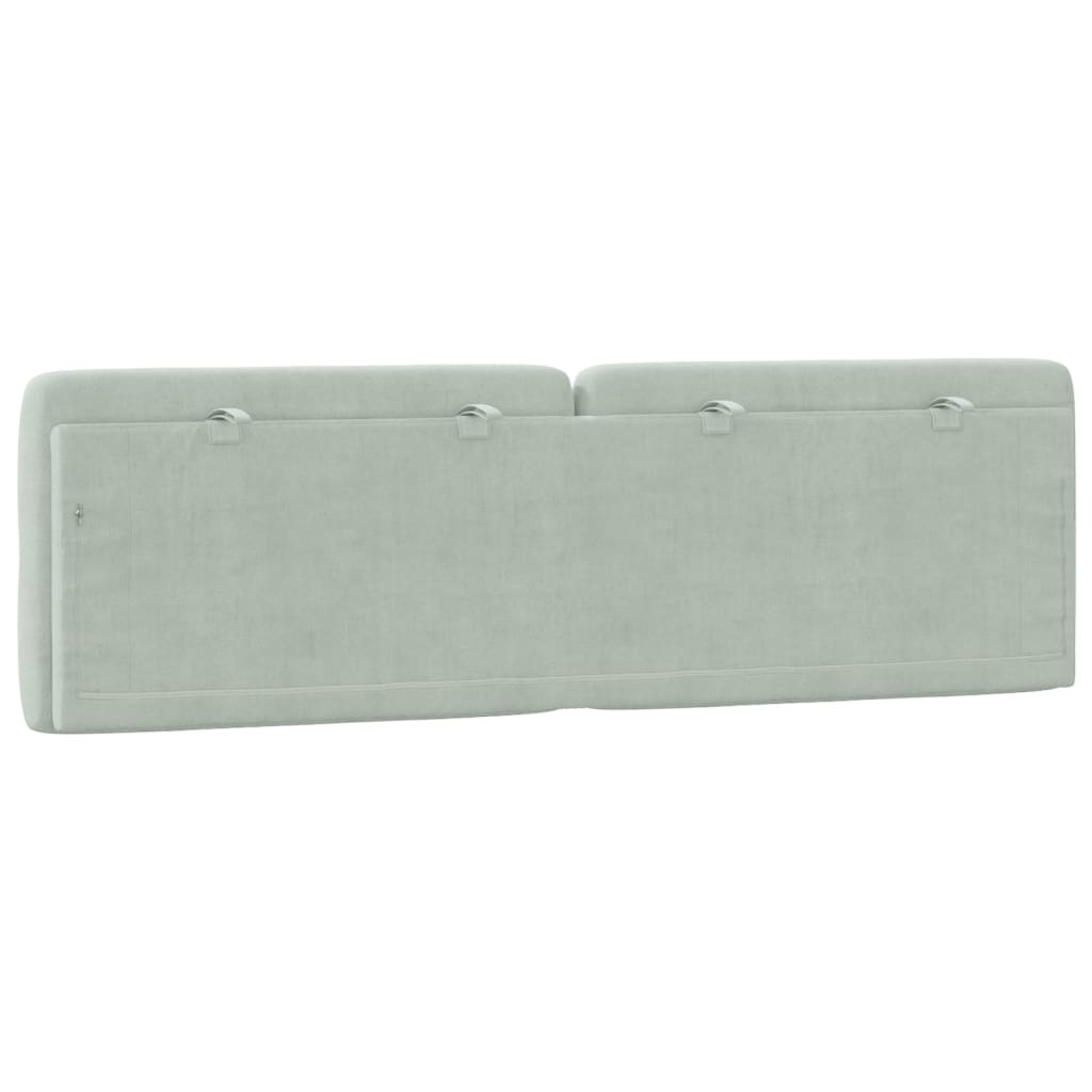 vidaXL Cabecero de cama acolchado terciopelo gris claro 160 cm