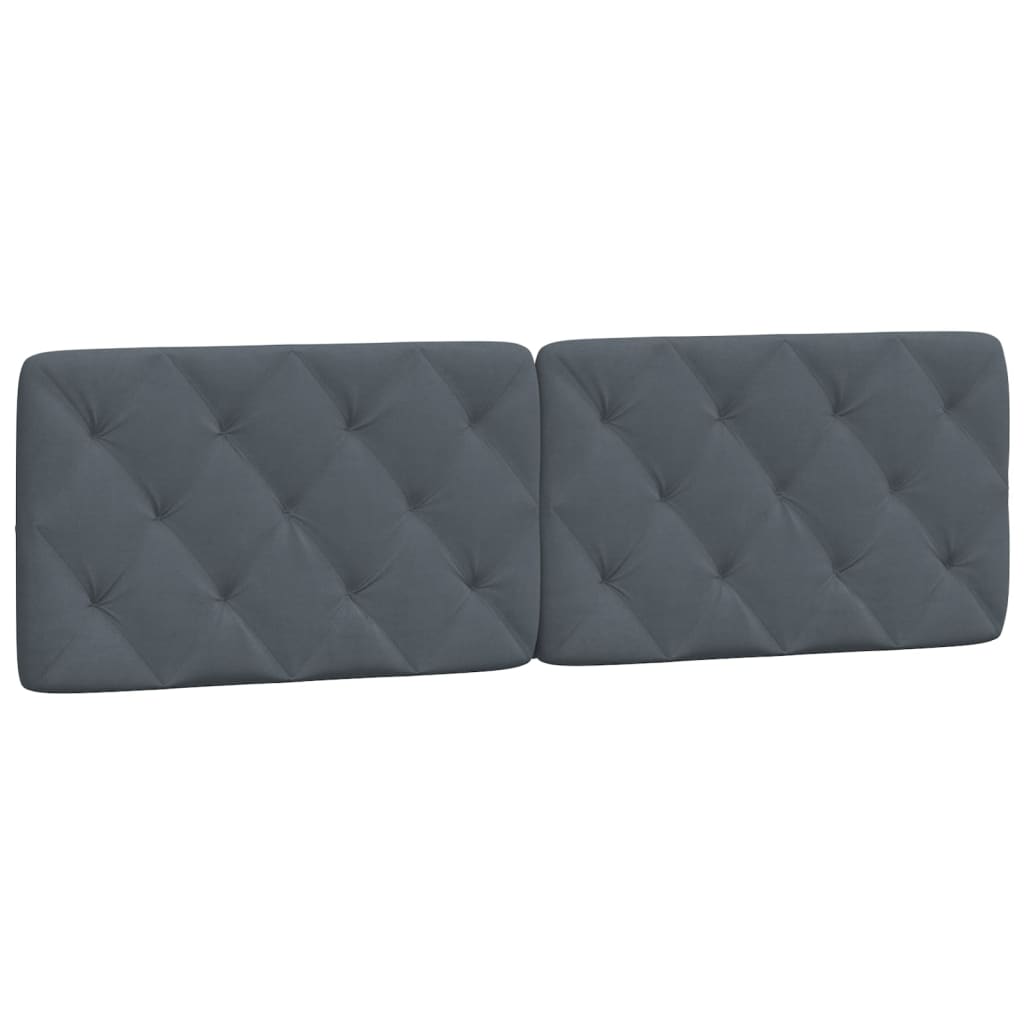 vidaXL Cabecero de cama acolchado terciopelo gris oscuro 160 cm