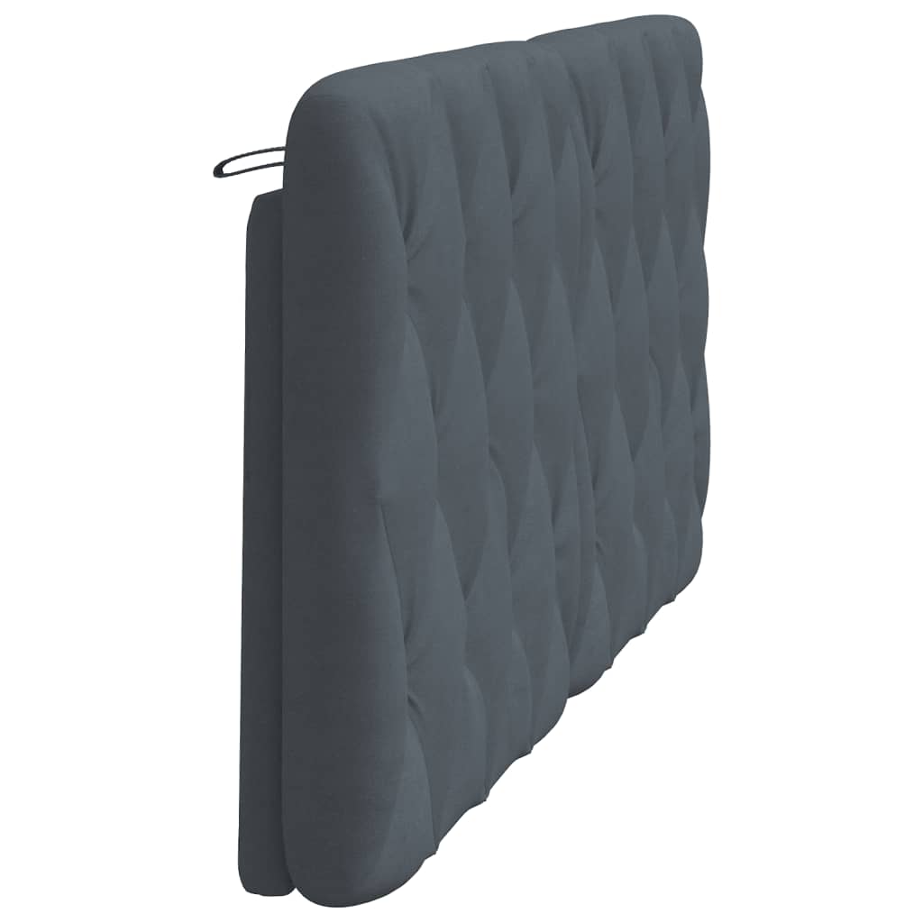 vidaXL Cabecero de cama acolchado terciopelo gris oscuro 160 cm