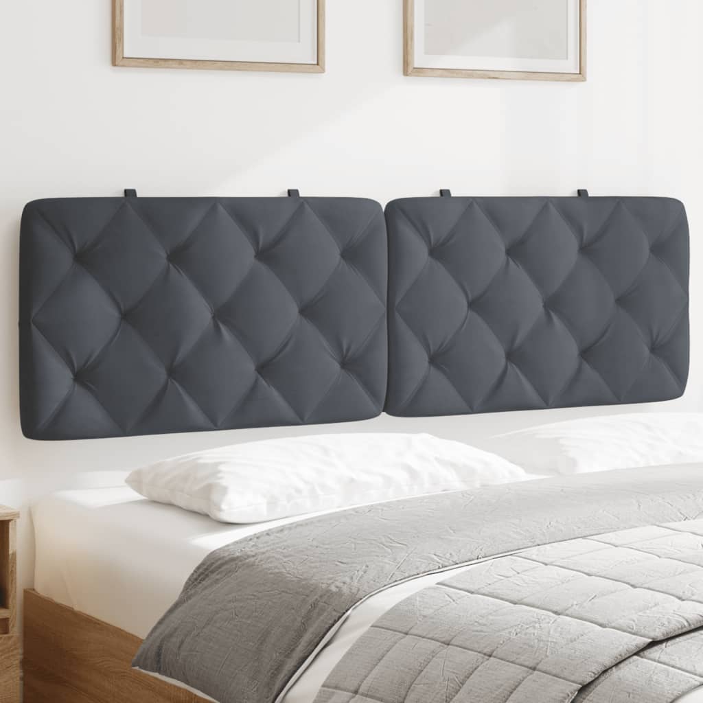 vidaXL Cabecero de cama acolchado terciopelo gris oscuro 160 cm