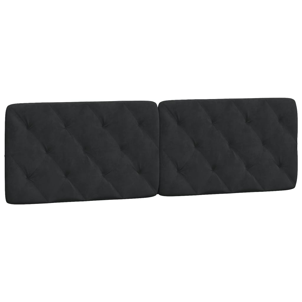 vidaXL Cabecero de cama acolchado terciopelo negro 160 cm